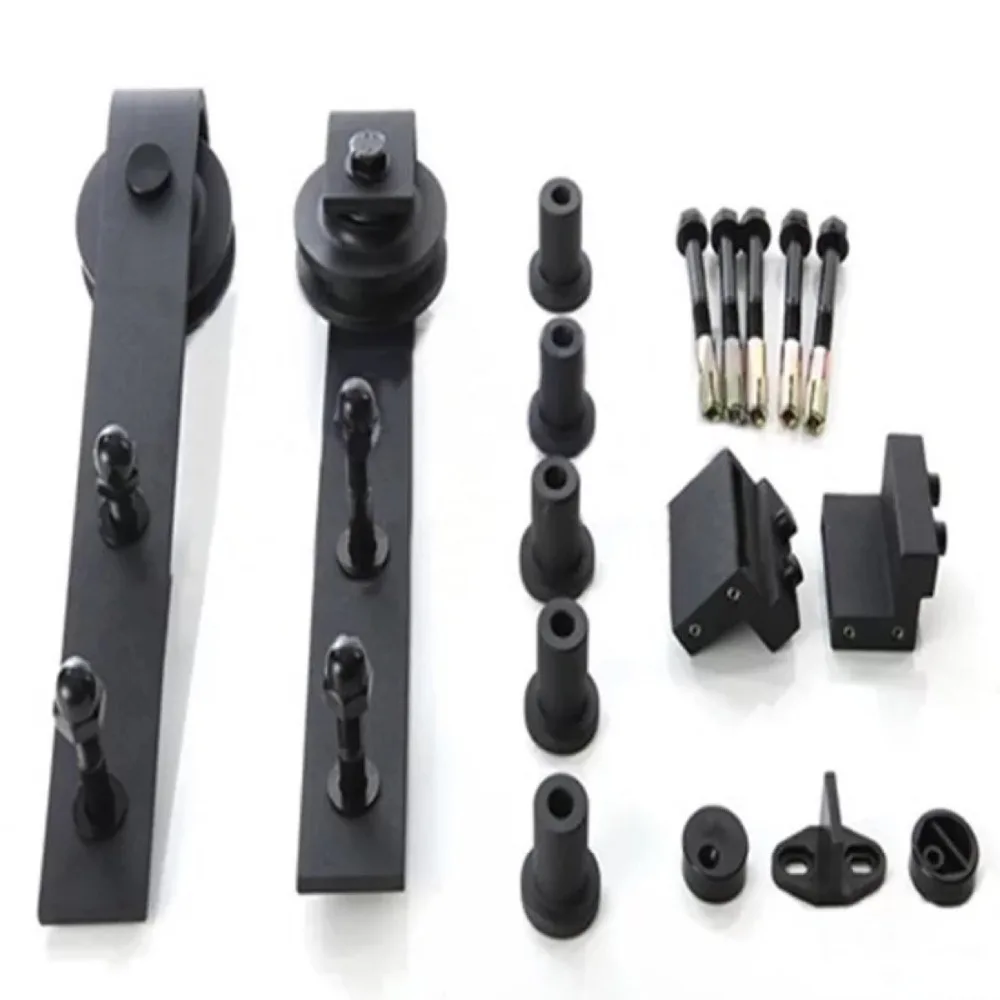 10 16 Ft Black Steel Sliding Doors Door Hardware American 10 16 Ft Black Steel Sliding Doors Door Hardware American Country Style Barn Rail Kit In From Home Improvement On Aliexpress