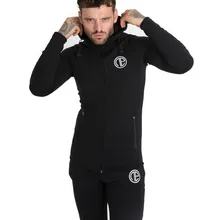 Мужская теплая тонкая однотонная Спортивная худи на молнии с длинными рукавами для бега фитнеса спорта, толстовка, Прямая поставка