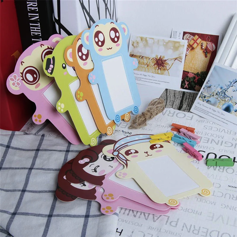 

6 Pcs/Set Cartoon wooden small frame Wooden cartoon photo picture display children photograph Frame