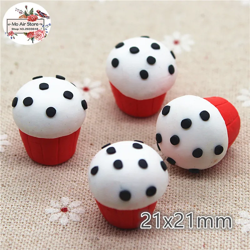3D Ice cream cup 5PCS 21mm polymer clay Flatback Cabochon Miniature Food Art Supply Decoration Charm Craft | Дом и сад