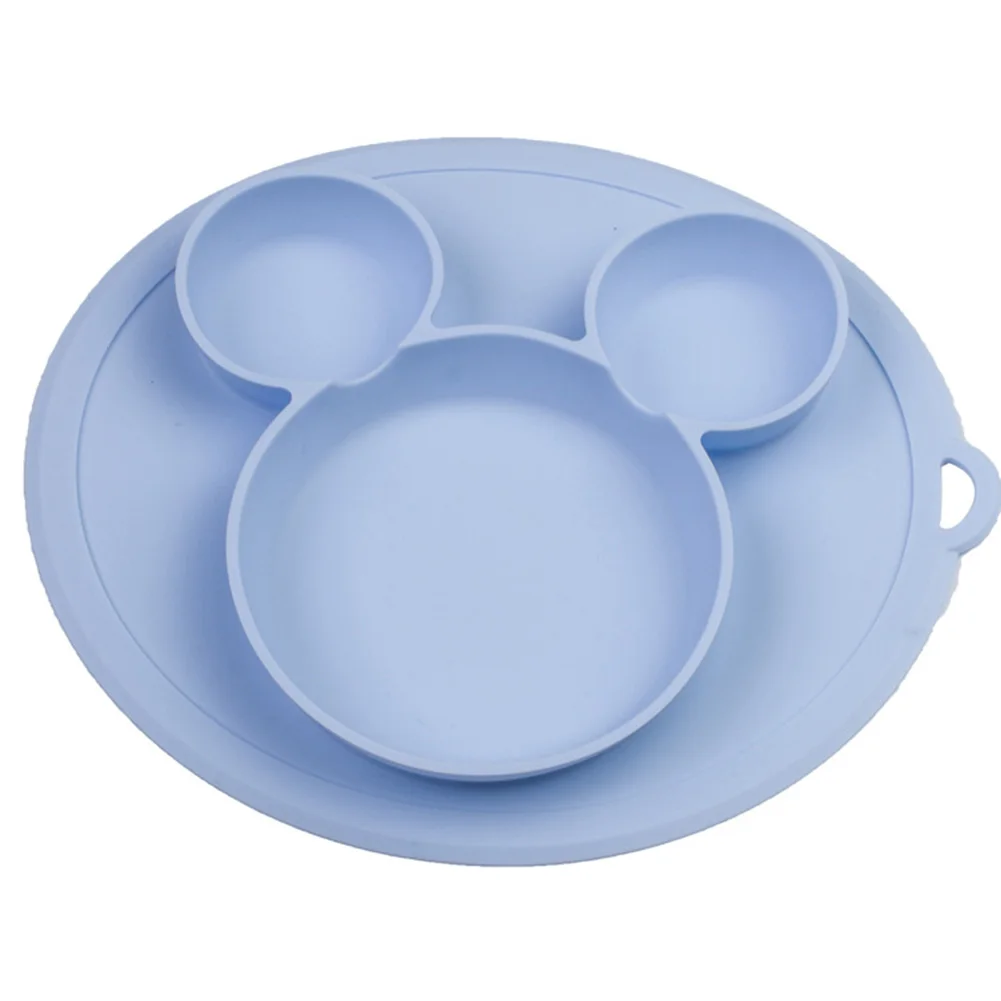 

Bowls Kids Baby Feeding Solid Tableware Tray Dishes Dining Plate Cute Cartoon Food Non Slip Safe Silicone Training Children