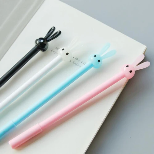 

4pcs/lot Kawaii rabbit Gel pens School writing pen Stationery Caneta Office escolar Student supplies (tt-2815)