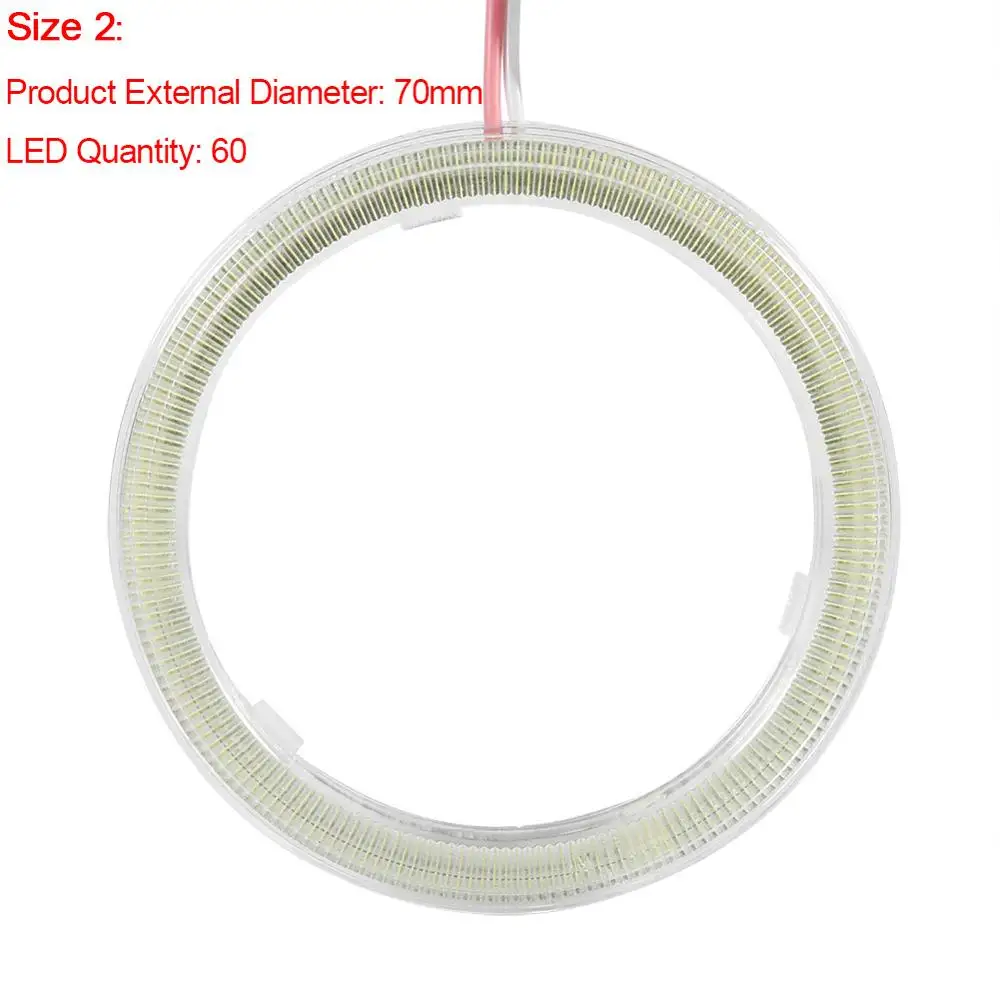 2 шт. Halo светодиодная кольца глаза ангела фары автомобиля COB 60/70/80/90/100/110/120 мм чипы, светодиодные фары Дневные ходовые огни для авто мотоцикла 12V - Цвет: size 2