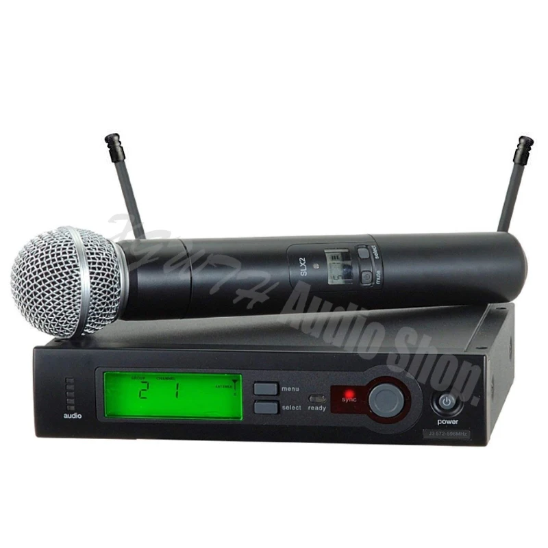 

SLX SLX24 SM58 58 Professional UHF Wireless Microphone System Cordless Dynamic Cardioid Handheld Karaoke Audio Mic Transmitter