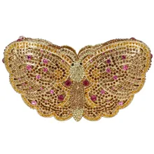 Бабочка дизайнер животное с кристаллами вечерние Роскошные клатчи ручной работы цепи женские сумки