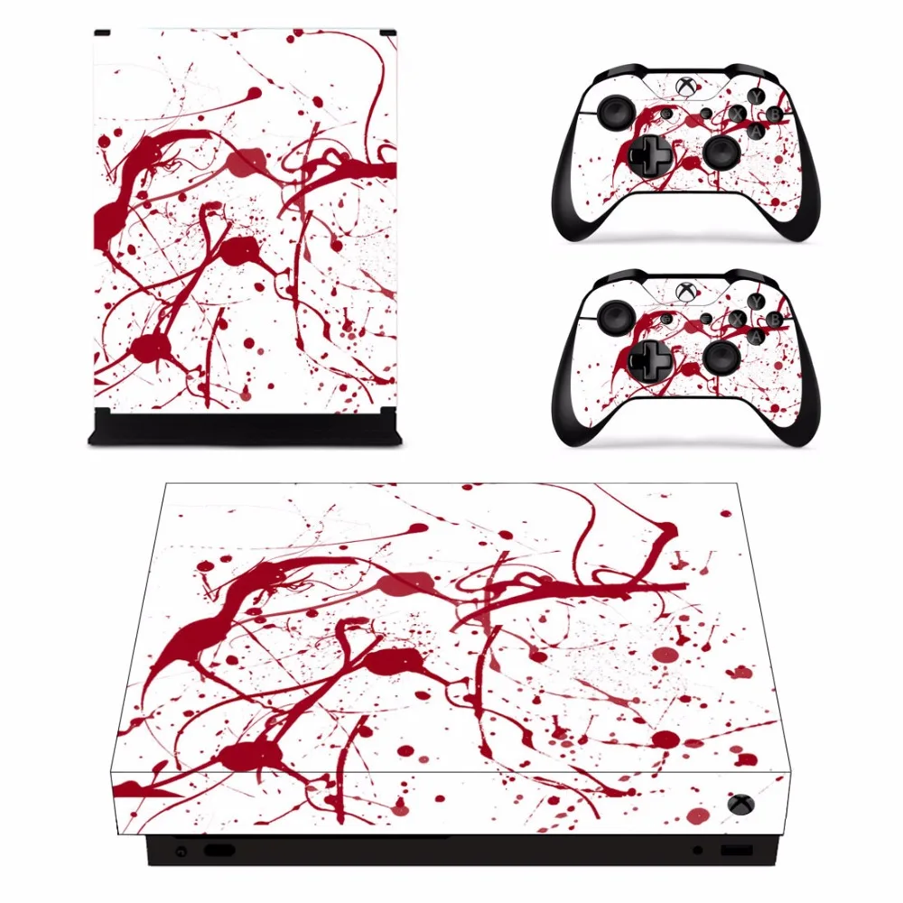 Custom Design Blood Skin Sticker Decal For Microsoft Xbox One X Console