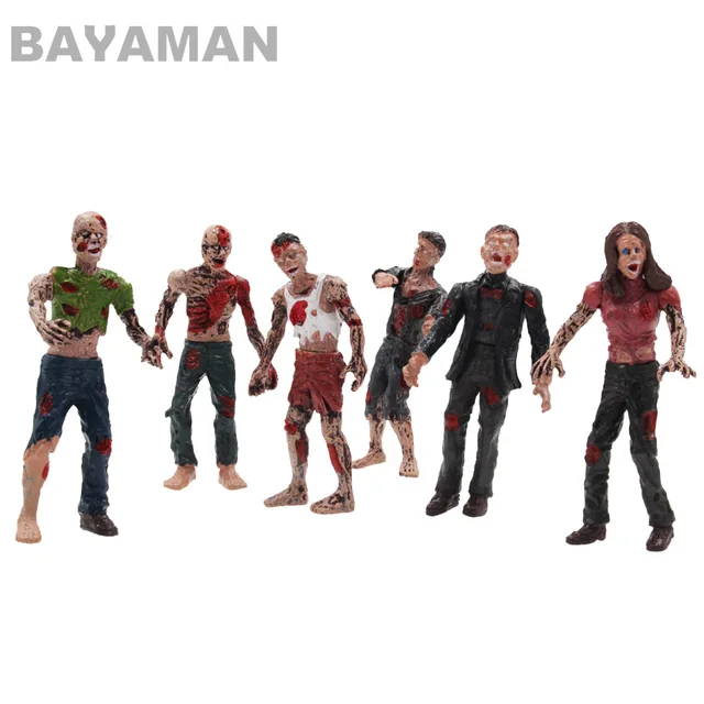 Best Price  1set 6pcs Soldiers The Walking Dead Zombies Terror Corpse PVC Action Figure Collectible Model Toy 10Cm