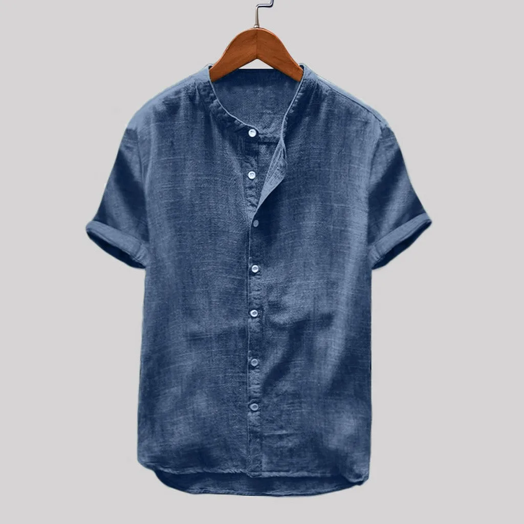 Летние мужские мешковатые топы размера плюс из хлопка и льна с коротким рукавом в стиле ретро, гавайская рубашка camisa masculina, уличная одежда