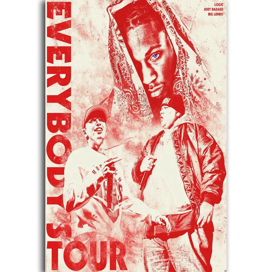 

N-641 Logic Joey Badass Big Lenbo Everybody's Tour POSTER L-W Canvas Art Print Decoration 14x21 20x30 24x36