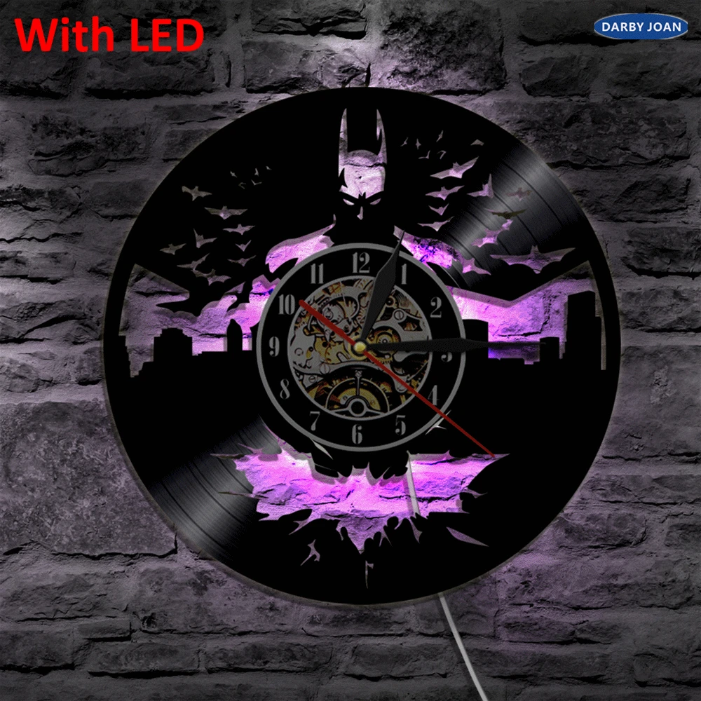 Halloween Day Decorative Wall Clock Modern Design With Color Changing LED Light