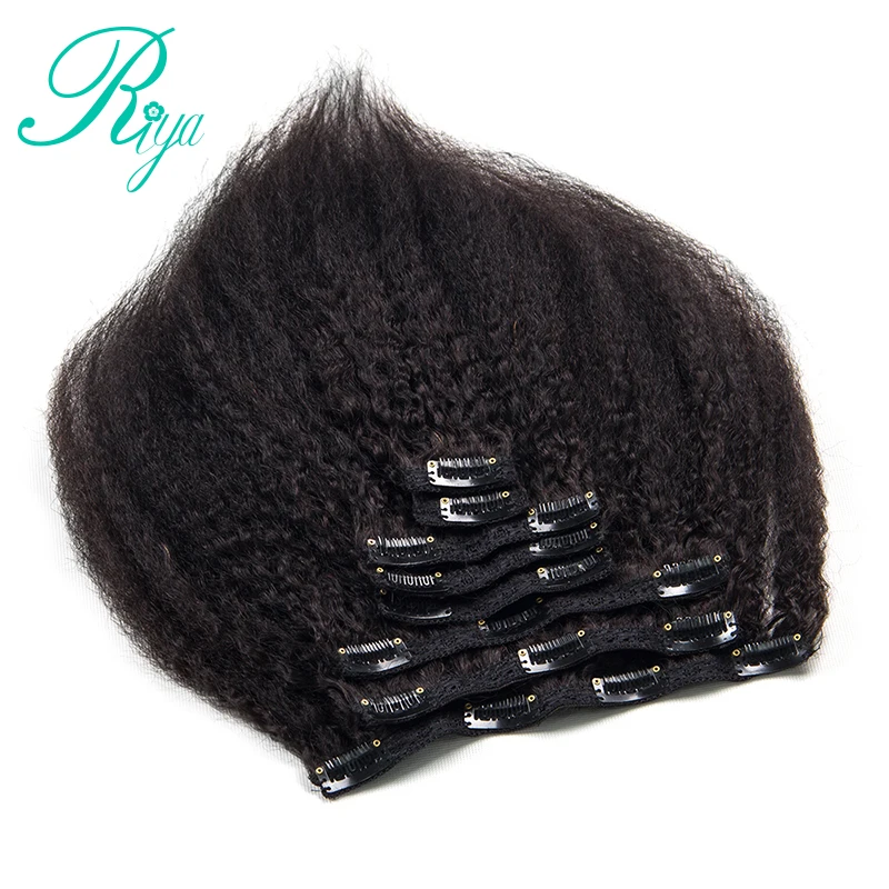 kinky straight clip in human hair extension (13)