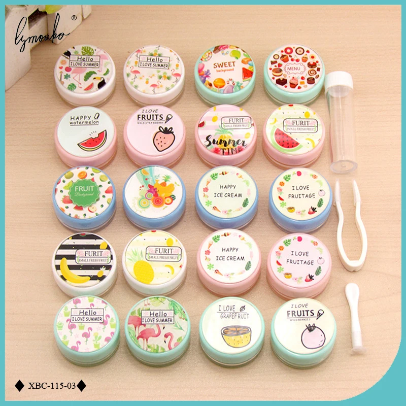 

Lymouko All kinds of Fruit PP Cute Animal Portable Mini Contact Lens Case Kit Holder Container Lenses Box for Women