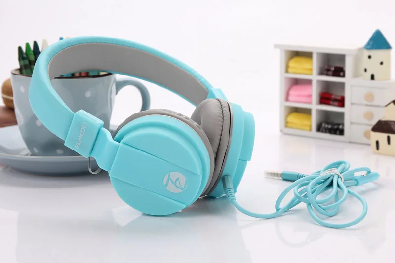 Fashion Cute Headphones Candy Color Foldable Kids Headset with Mic Earphone for Mp3 player