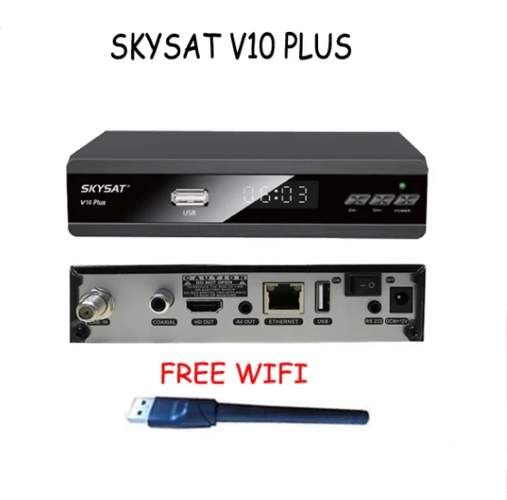 Спутниковый ресивер SKYSAT V10 плюс Поддержка Клайн Newcamd Youtube PowerVu IP ТВ M3U Xtream-коды HD