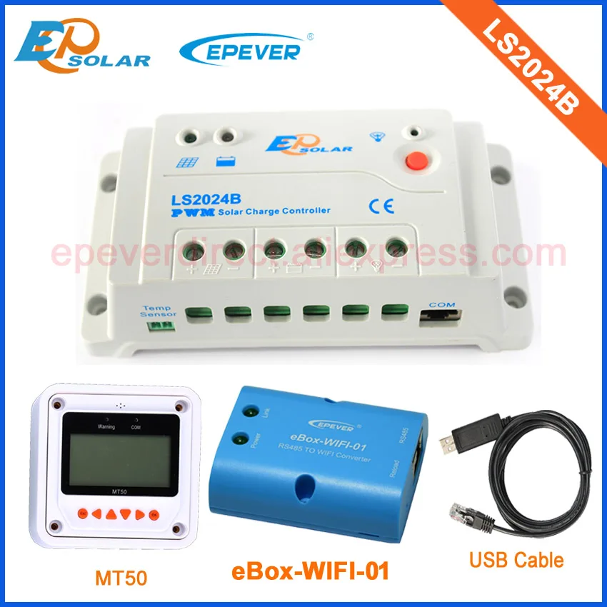 

New product!Great price!LS2024B USB connect cable regulator solar pwm 20a MT50 remote meter WIFI function for APP use control