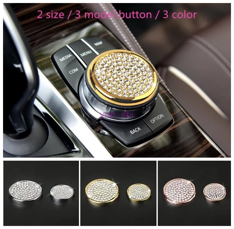 Car Interior Multimedia Knob Cover cap Sticker For BMW 1 3 5 7 Series X1 X3 X4 X5 X6 F30 E60 E90 F15 F16 F30 F48 etc Car-styling