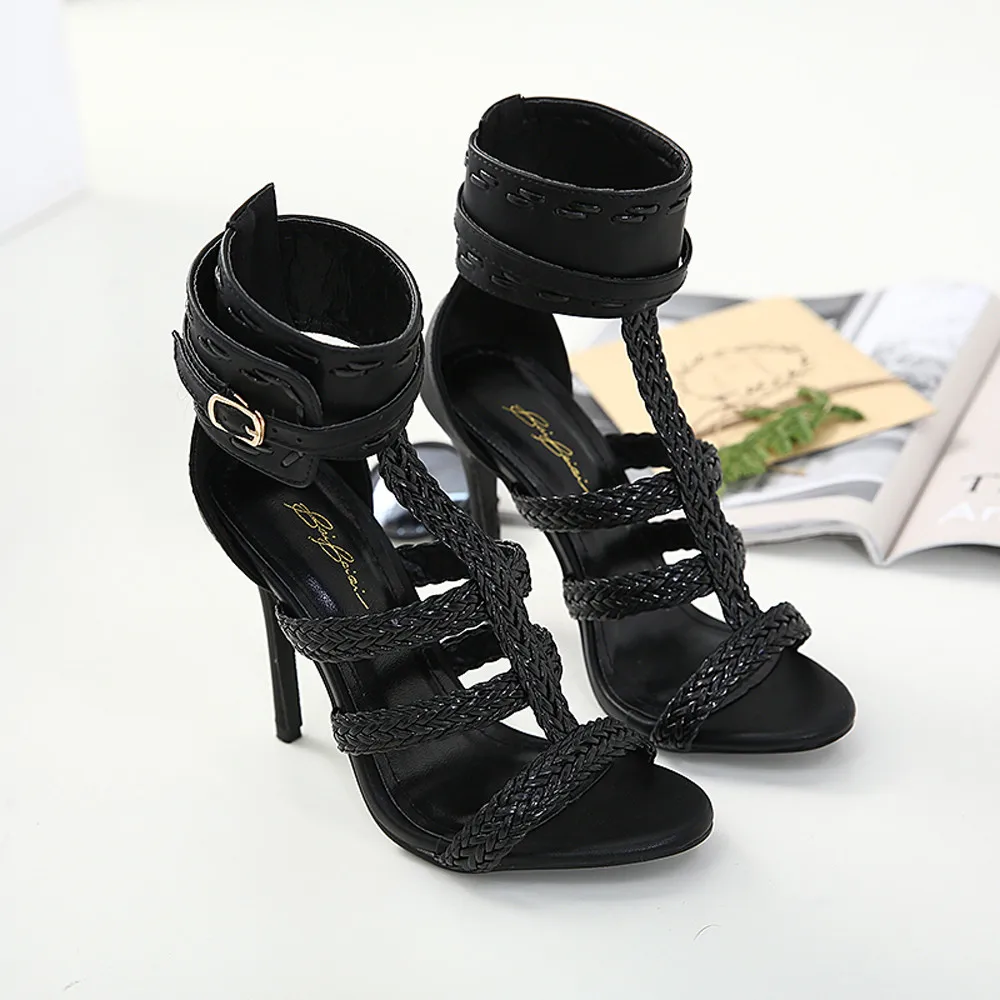 

Women Pumps Sexy High Heels Shoes Woman Solid Color Weave Wedding Shoes High Heels Party Shoes Summer Hight Heels Sandals