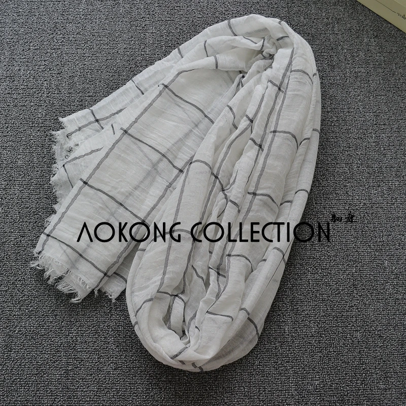 

One piece hijab white women grid hijabs viscose oversize muslim scarf shawls fashion maxi solid plain plaid stole