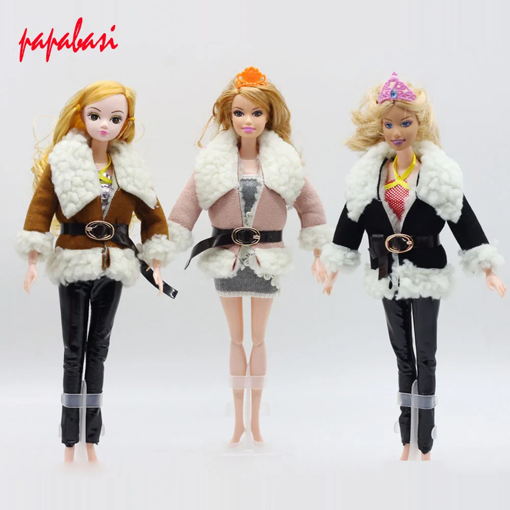 1pcs Doll Clothes Fashion Coat Winter Wear Clothing With Belt For