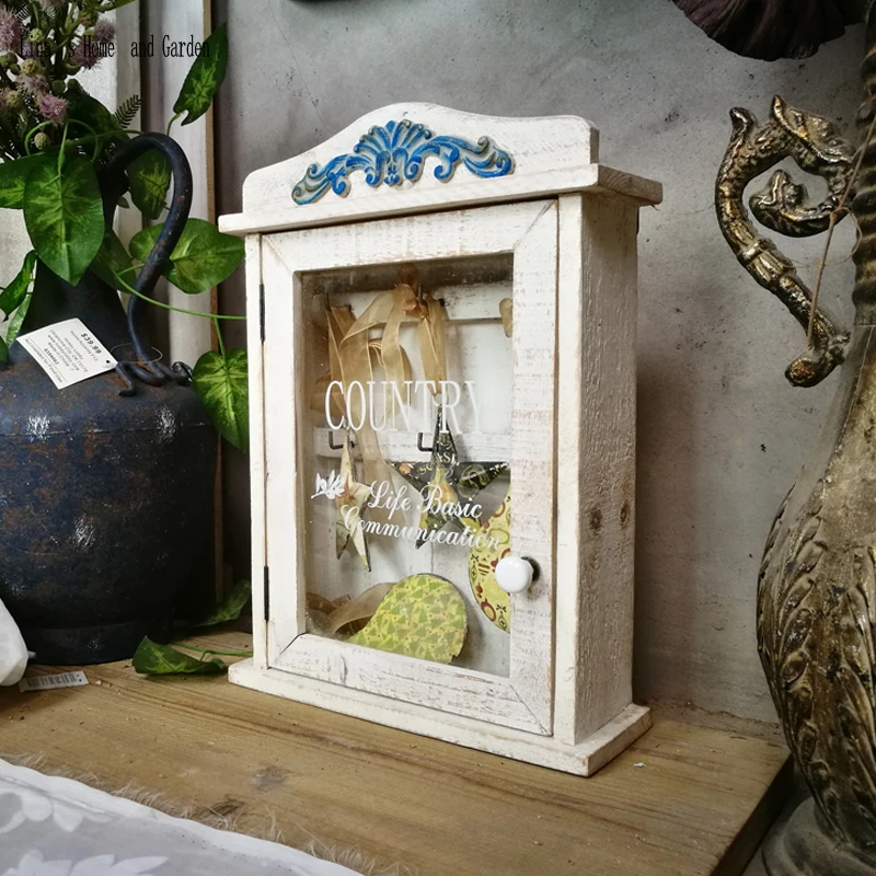 shabby chic handmade wooden wall decorative hanging key holder box