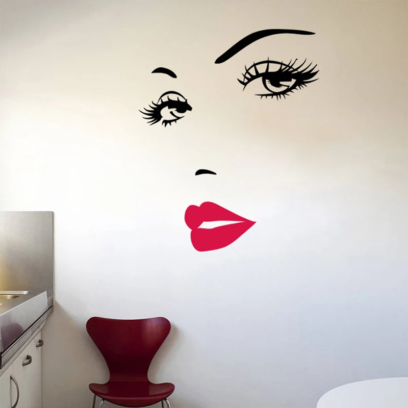 

Marilyn Monroe quotes hot pink lips wall stickers for living room removable art home decoration diy decals vinyl