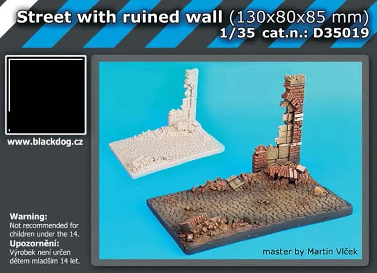1/35 Street with ruined wall Resin Model Scenes GK Unassembled and unpainted kit | Игрушки и хобби