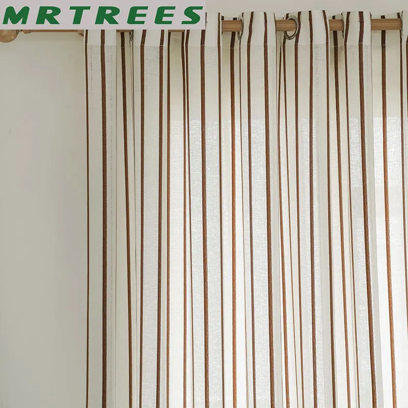 MRTREES тюль для гостинной спальни шторы полосатый окна Шторы s Гостиная Кухня