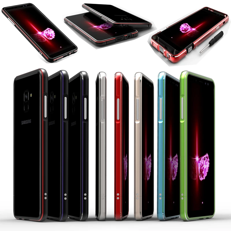 

For Samsung Galaxy A8 2018 Bumper Case Aluminum Metal Frame Border Case For Samsung Galaxy A8 Plus A8+ Cover Shockproof Shield