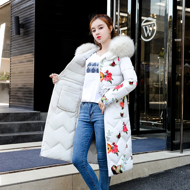 

2019 new two-sided wearing large fur collar winter parka jacket female long thick large size women cotton coat Slim outerwear