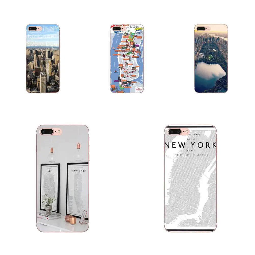 

For Apple iPhone 4 4S 5 5C 5S SE 6 6S 7 8 Plus X XS Max XR Soft TPU Pattern Phone New York City Map Nyc