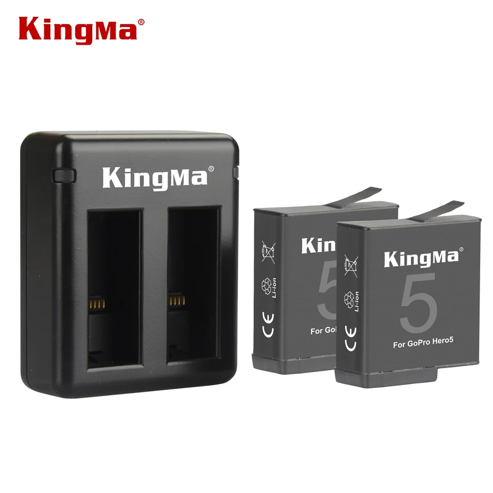 

KingMa For 2Pcs 1220mAh GoPro Hero 5 GoPro Hero 6 Battery Batterie + Dual USB Charger For GoPro Hero5 6 Black Camera Accessories