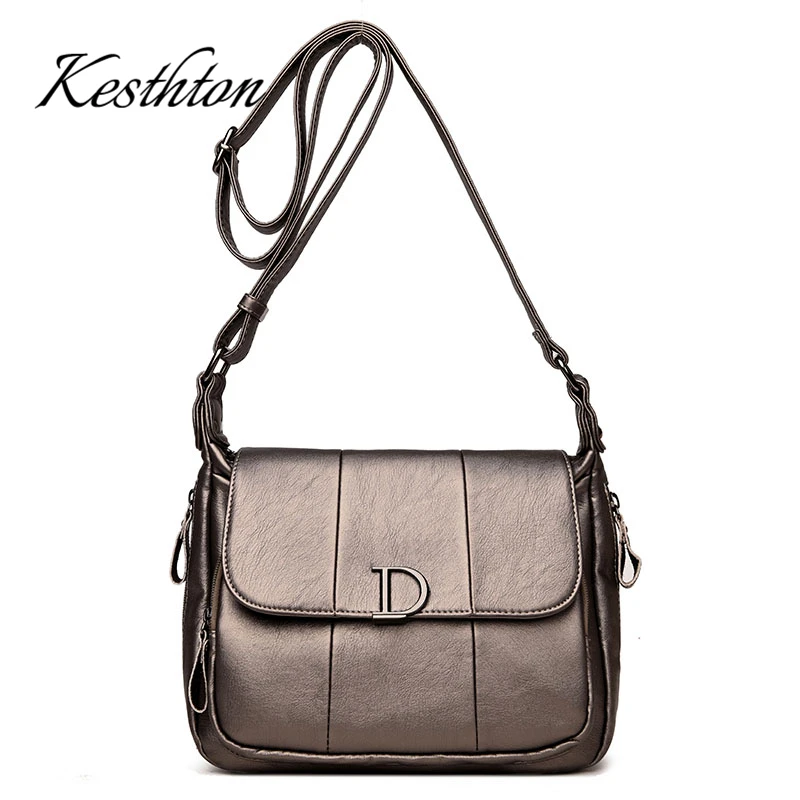 

Kesthton famous brand women messenger bags zipper soft pu leather female single shoulder bags high quality crossbody bags ladies