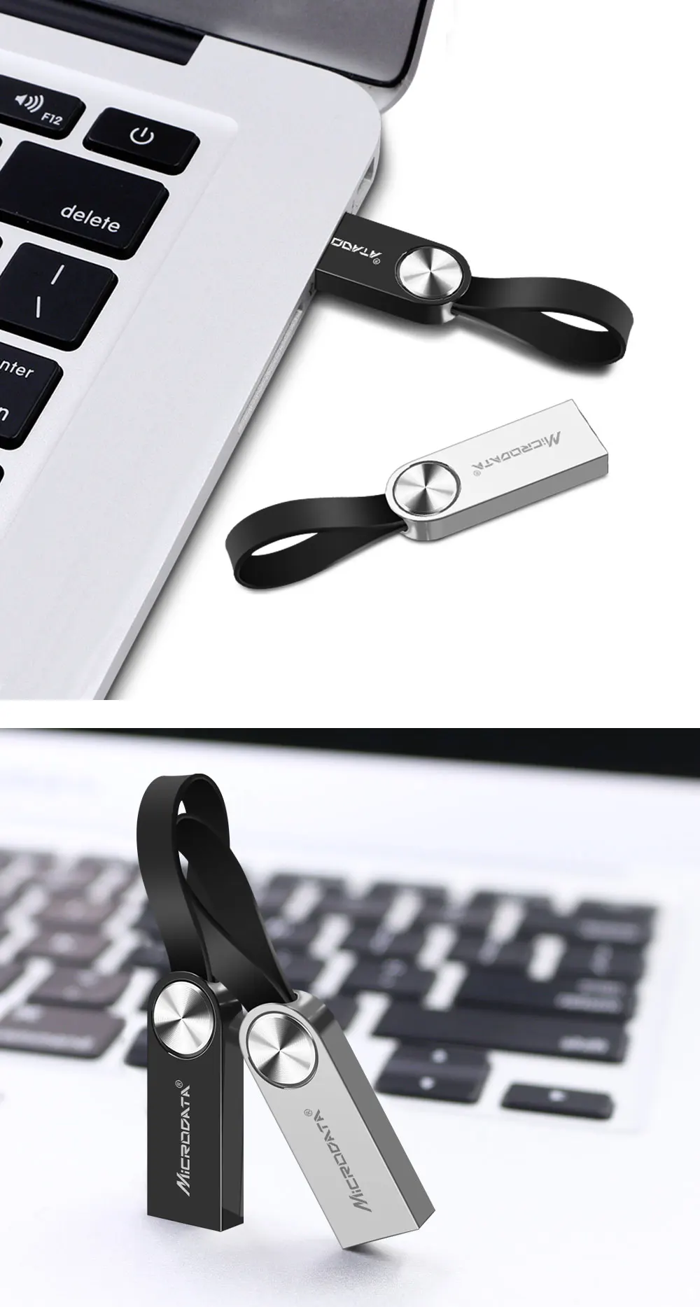 С ручка с кольцом для ключей 32 ГБ 16 ГБ 8 ГБ 4 ГБ Металл Нержавеющая сталь флеш-накопитель USB 2,0 Флешка карта памяти накопители Usb флеш-накопитель
