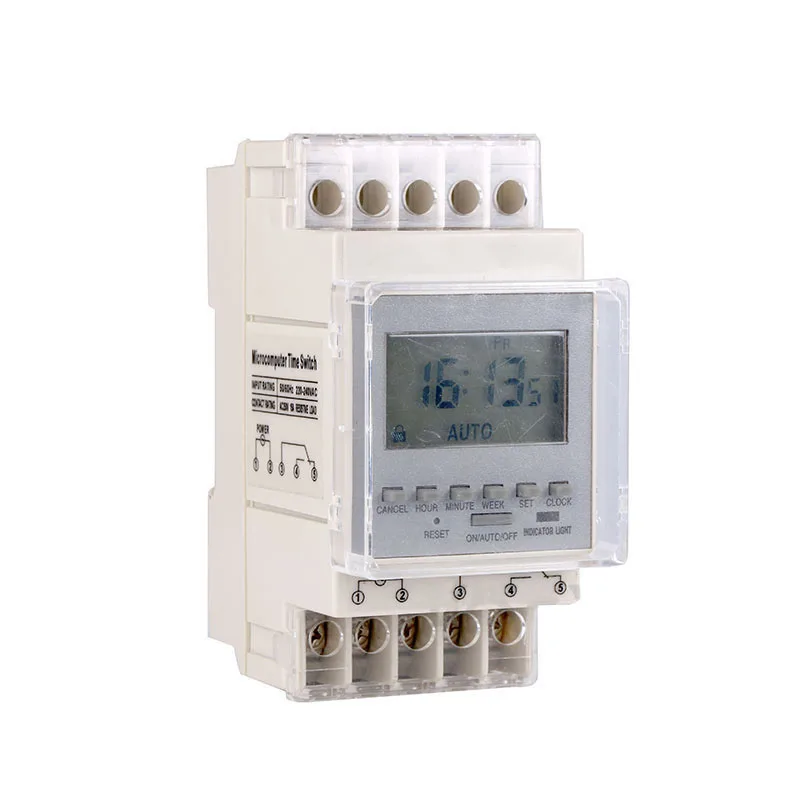 

220V-240V 50/60Hz Digital LCD Timer Controller Street Lamp Control Microcomputer Time Switch KG10D Din Rail DHC8A Supplies