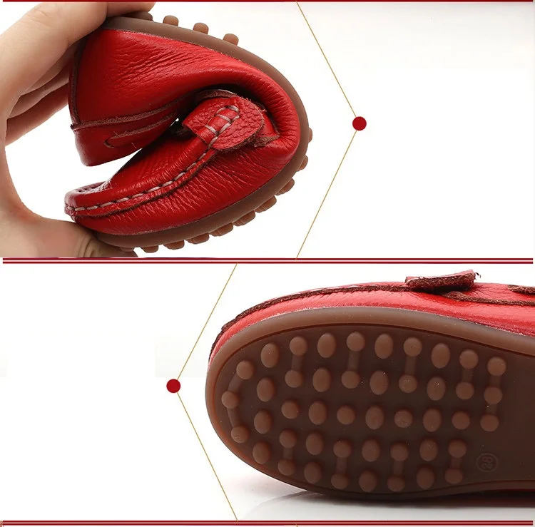 Mocassins de Couro Sapatos do Bebê da Criança Sapatos de Couro Nova Primavera Fundo Macio Genuíno Crianças Respirável Apartamentos Casuais Meninos 04 4 Cheap Sapatos de couro