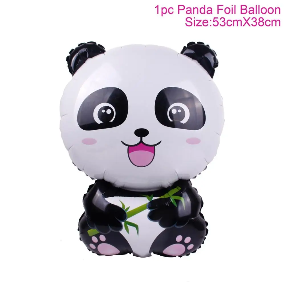 HUIRAN латексные воздушные шары на день рождения, животные, балоны, сафари, животные, балоны, декор в джунглях, вечерние украшения для вечеринки в стиле сафари, принадлежности - Цвет: Panda foil balloon