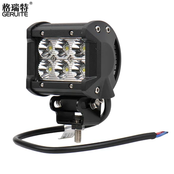 

4 PCS GERUITE Waterproof 4 inch 18W 10-30V LED Work Light Bar Flood Spot Combo Beam Off-road Boat Car SUV Truck Night Driving