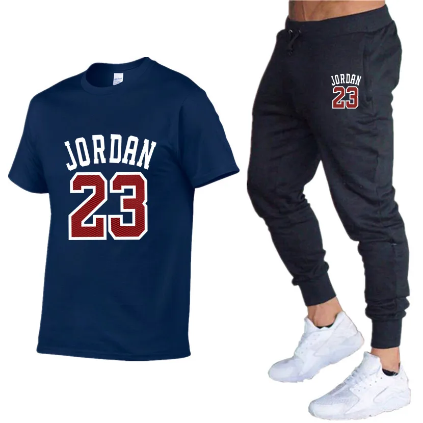 Мужская футболка с принтом Jordan 23 повседневный спортивный костюм из двух