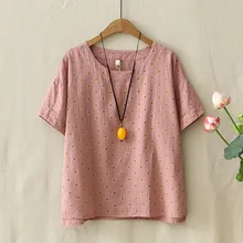 Летние небольшие свежие Сен женской линии Книги по искусству вентилятор подсолнухи шею короткий рукав Свободные Для женщин Винтаж футболка Для женщин