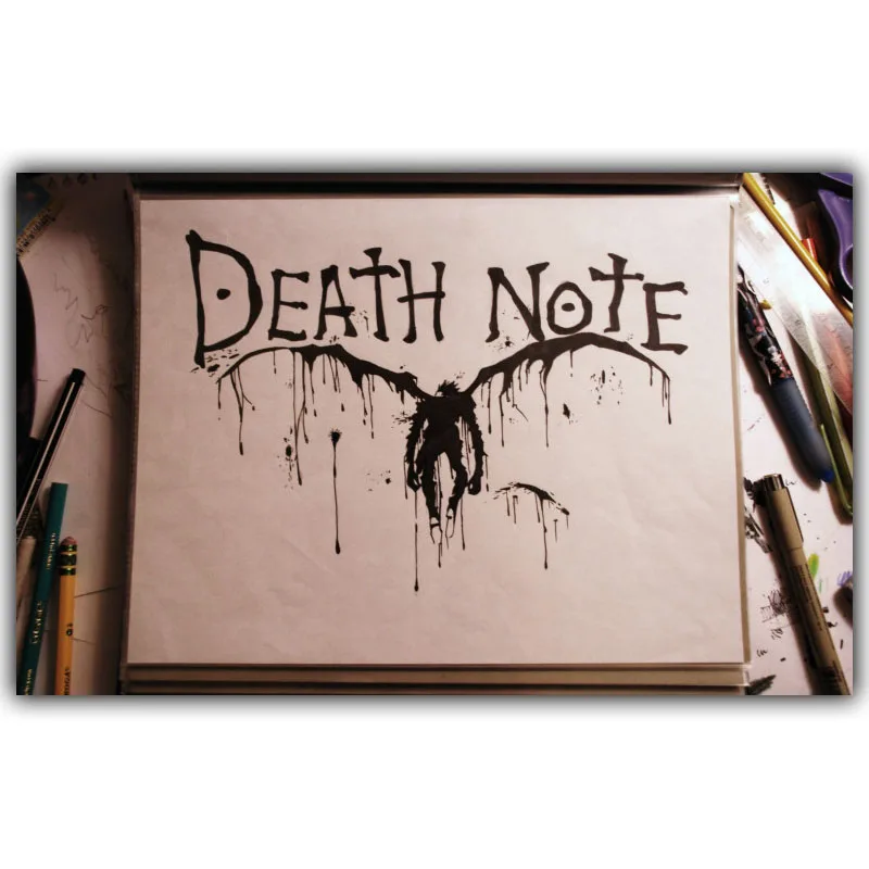 Death Note Аниме мультфильм плакат для дома декоративный L шелковые обои настенное