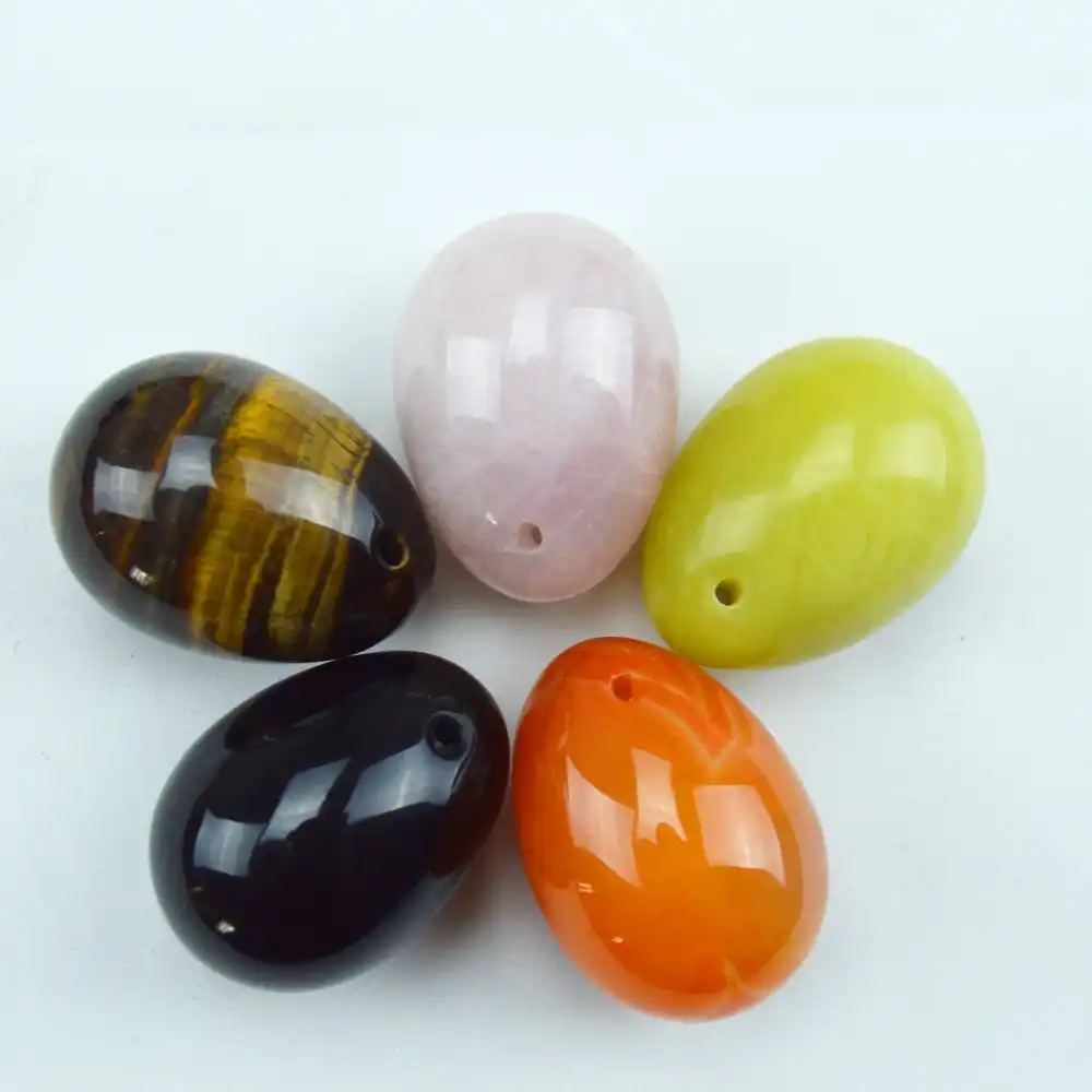 Himabm 5 Pcs Medium Natural Jade Egg For Kegel Exercise Chakra