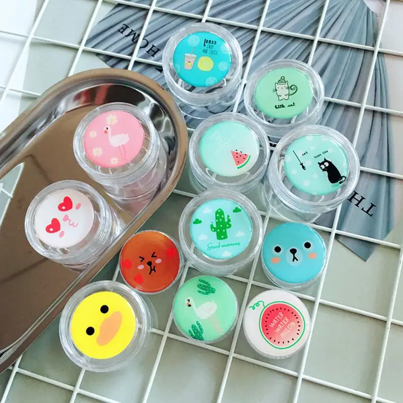 

Travel Refillable Plastic Face Eye Cream Empty Jar Lotion Storage Container Pot Case Samples Bottle With Cartoon Dome Lid