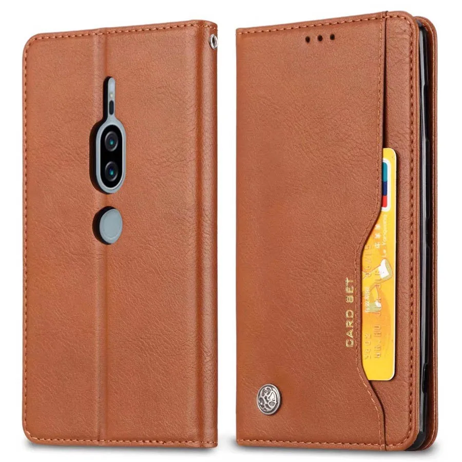 

Wallet Credit Card Slot Flip Cover Leather Case For Sony Xperia XZ2 Premium Anti-knock Phone Cases
