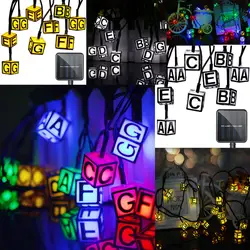 2017 30LED 6 м Письмо ABC Солнечная Фея rgb светодиодные строки Спальня домашнего праздника партии фестиваль Декор Шторы Рождество подарки на день