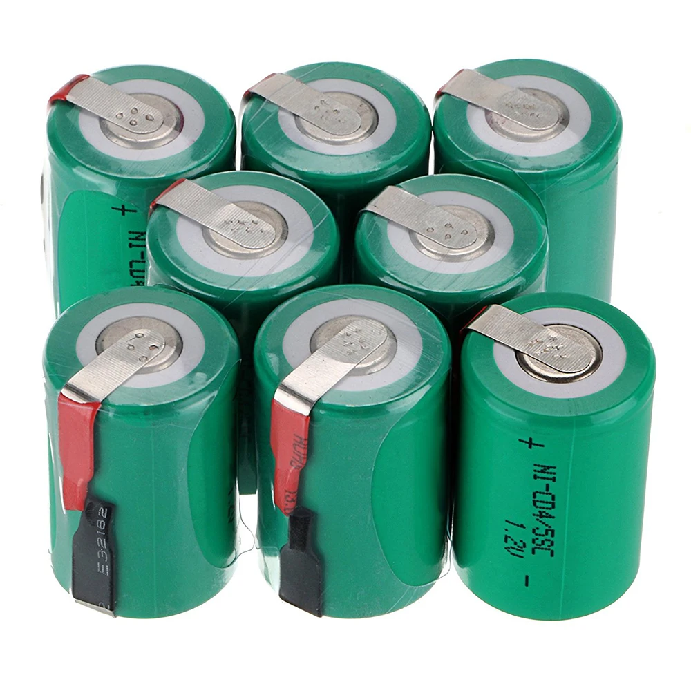 High Capacity 10pcs 4/5 SC Battery 1.2V 1600mAh 23*33 4/5 Sub C SC Ni-CD Rechargeable Batteries With PCB For Electronic Tools T2