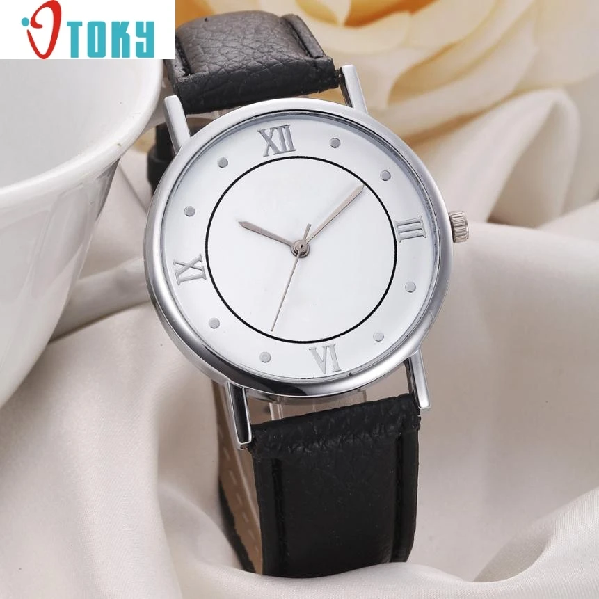 cheap wrist watch women Fashion Geneva Women Dial Leather Band Analog