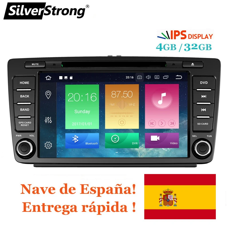 Silverstrong Android8.0 8 1 4 Гб Оперативная память два DIN Core автомобильный DVD для Skoda Octavia III