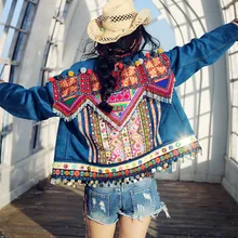 MX007 Новое поступление, осенняя верхняя одежда ручной работы с вышивкой бисером, женское короткое утепленное замшевое пальто, женская куртка в богемном стиле