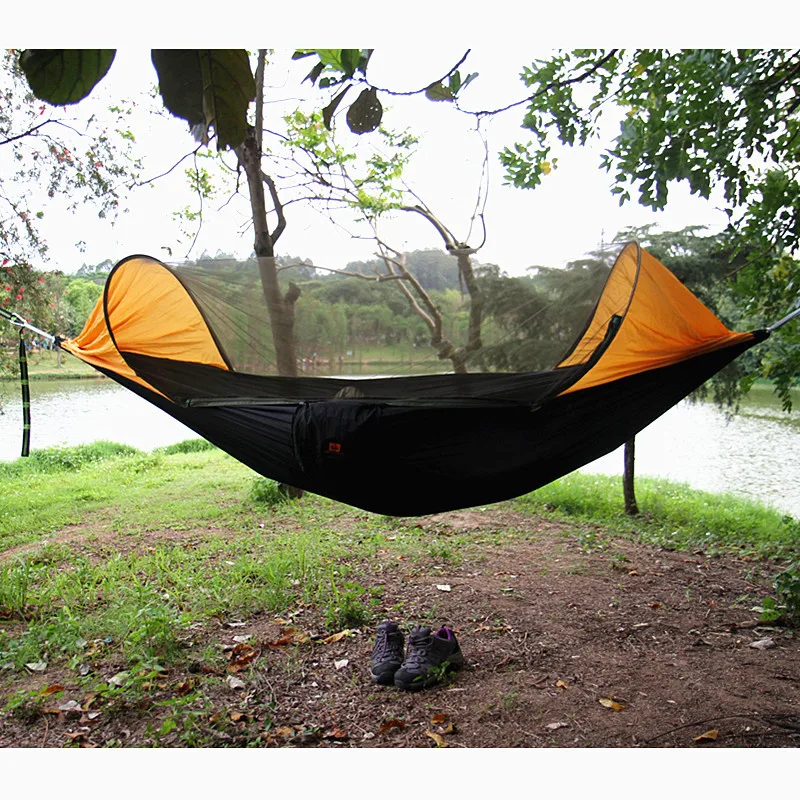 Многоцелевой портативный гамак кемпинг Survivor Сверхлегкий гамак с сетки от комаров вещи мешок unnel форма качели кровать, палатка