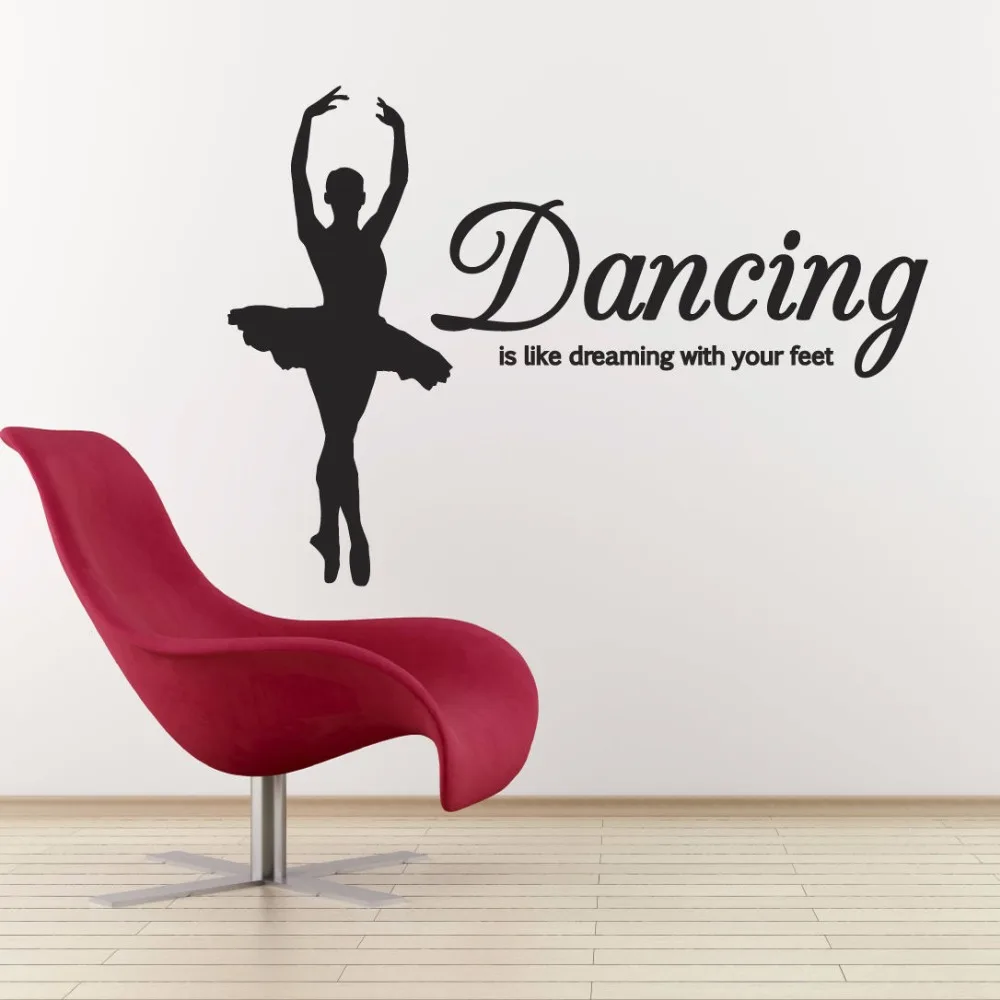 Dancing Is Like Dreaming With Your Feet Wall Sticker Dance Quote Wall